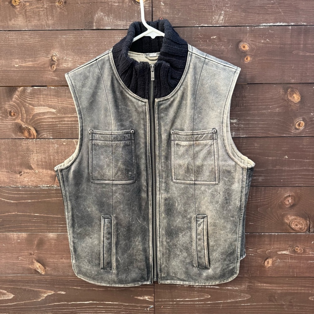 Guess Vintage Leather Vest Size Medium